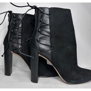 ALDO Women's Size 9 Black Leather & Suede High Ankle Heeled Boots